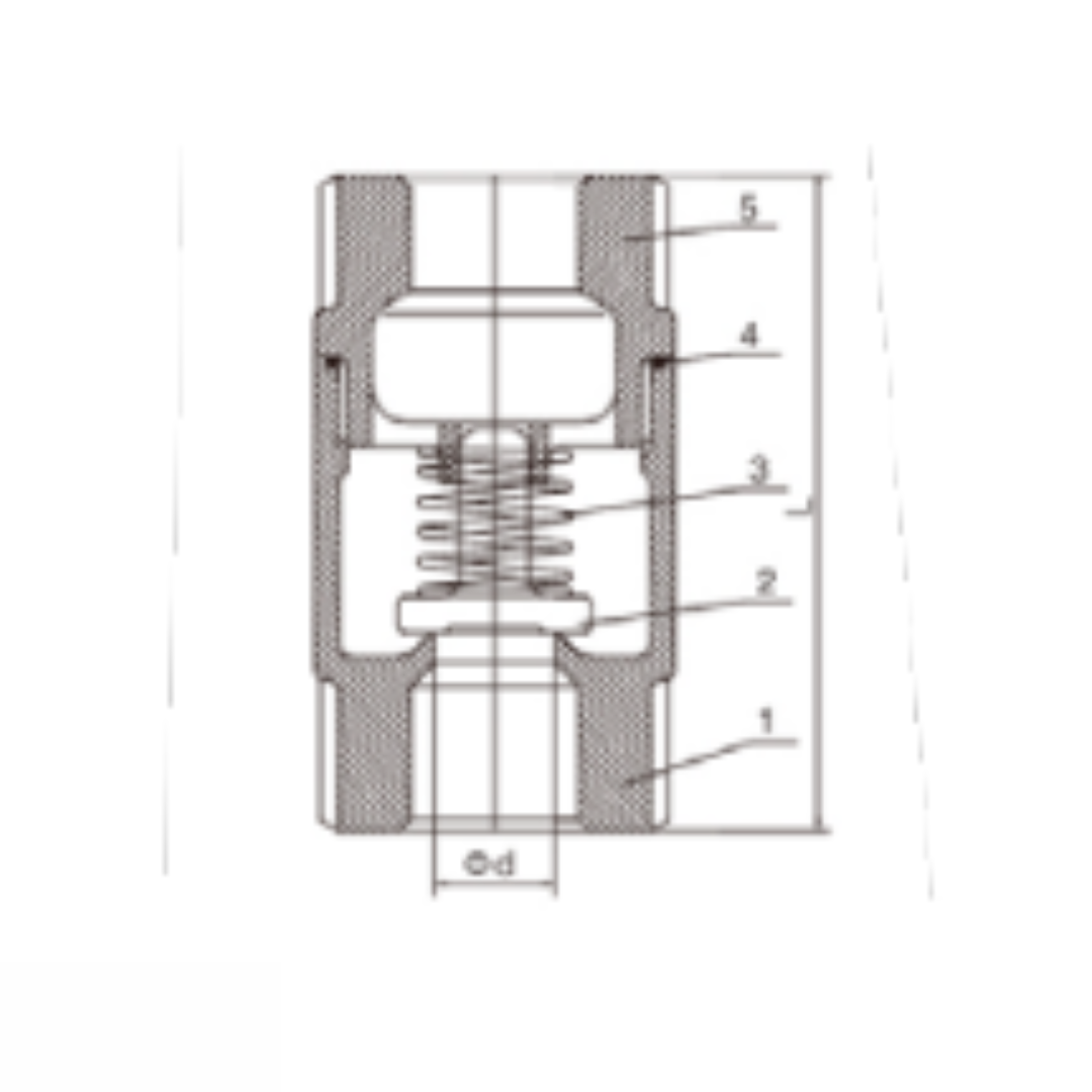 Terugslagklep rechte uitvoering geveerd - Ferranox Metal Center