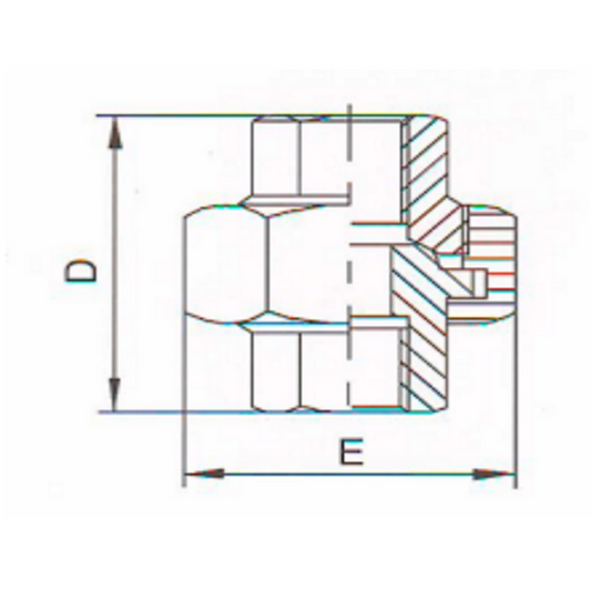 1.4401 - RVS AISI 316 (A4) - Koppeling bi-bi conisch/vlak dichtend BSP - Ferranox Metal Center