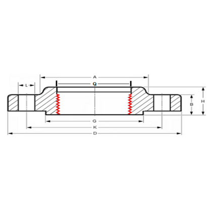 Draadflens ANSI 300 LBS NPT - Ferranox Metal Center
