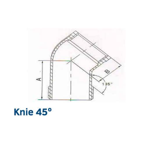 1.4401 - RVS AISI 316 (A4) - Knie bi-bu 45° BSP - Ferranox Metal Center