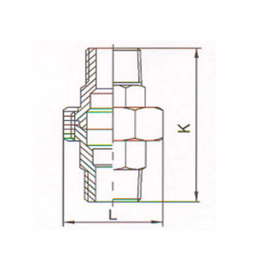 1.4401 - RVS AISI 316 (A4) - Koppeling bu-bu conisch/vlak dichtend BSP - Ferranox Metal Center
