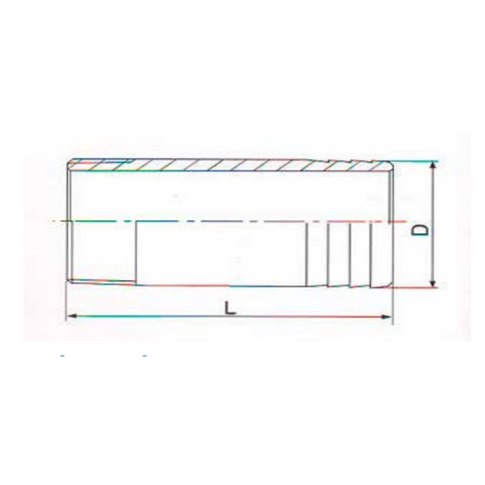 1.4401 - RVS AISI 316 (A4) - Slangtule, bu draad BSP - Ferranox Metal Center