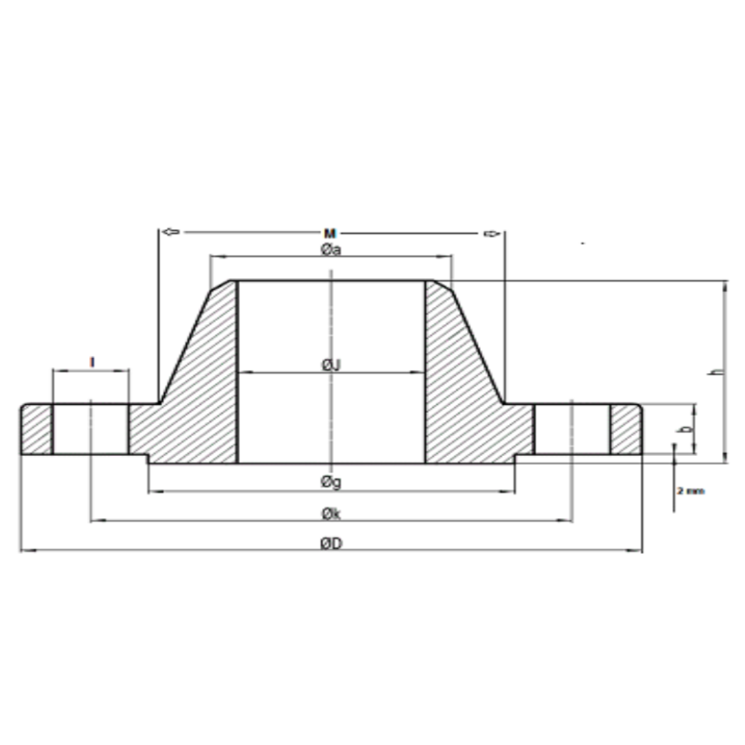 Welding Neck flens ANSI 300lbs ( van 8" tot 24") - Ferranox Metal Center