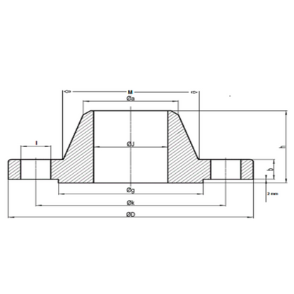 Welding Neck flens ANSI 300lbs ( van 8" tot 24") - Ferranox Metal Center