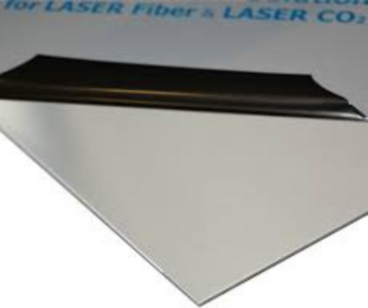 AISI 316L RVS plaat 1.4404 1-zijdig geslepen K.320 met laserfolie
